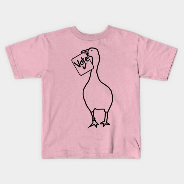 Goose with Stolen Vote Message Outline Kids T-Shirt by ellenhenryart